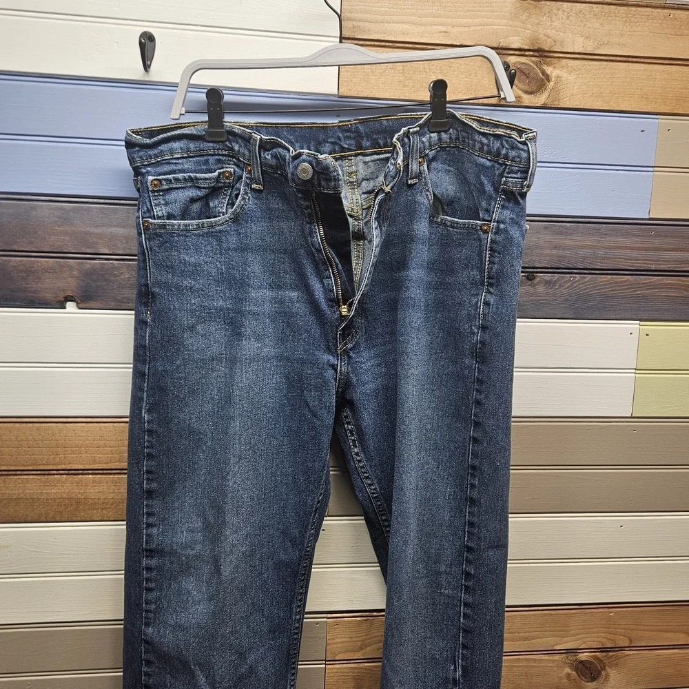 Levis 505 Jeans Mens 38x30 Straight Leg Denim Cotton Dark‎ Wash American